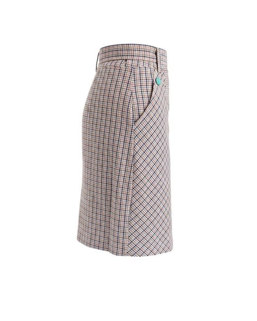 Trussardi Multicolor White Cotton Skirt