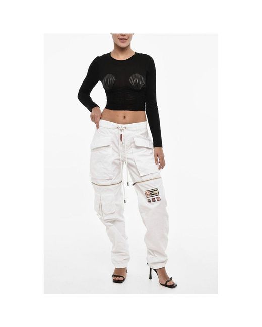 DSquared² Black Regular Waist Loose Fit Cargo Pants