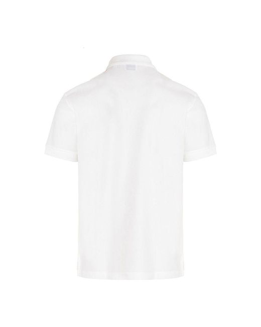 Burberry White Elegant Pique Cotton Polo With Tartan Collar Detail for men