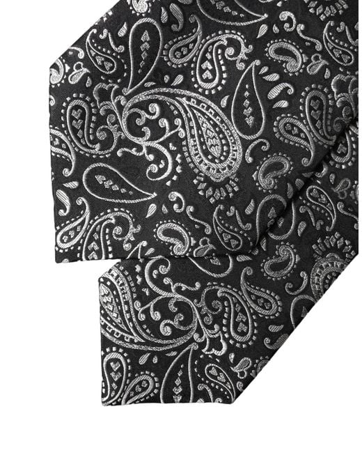 Dolce & Gabbana Black Paisley Silk Adjustable Neckwomen's Tie