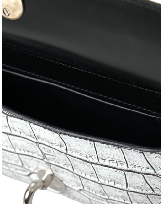 Balenciaga Gray Metallic Silver Alligator Leather Mini Bag