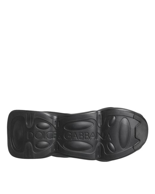 Dolce & Gabbana Black Slip On Wave Low Top Men Sneaker Shoes for men