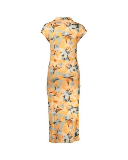 Desigual Metallic Orange Elastane Casual Dress