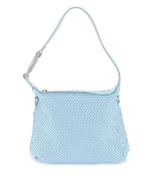 Eera Blue Sequined Mini Moon Bag