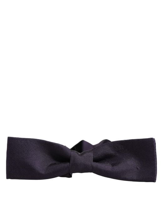 Dolce & Gabbana Blue Silk Adjustable Neck Papillon Bow Tie for men