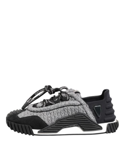 Dolce & Gabbana Black Gray Ns1 Low Top Sneakers Shoes