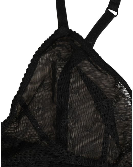 Dolce & Gabbana Black Nylon Stretch Soft Cup Brassiere Underwear