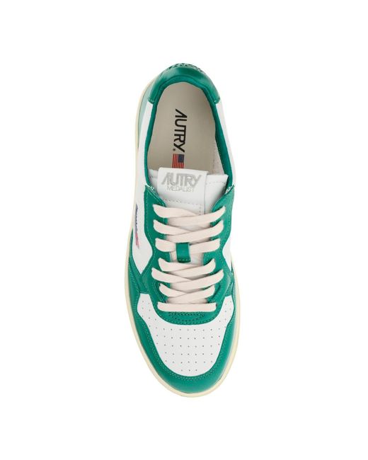 Autry Green Leather Medalist Low Sneakers