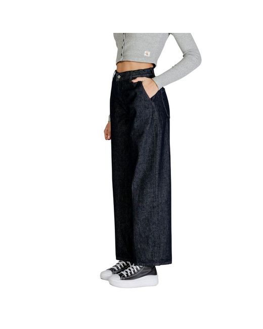Calvin Klein Blue Cotton Bootcut Jeans