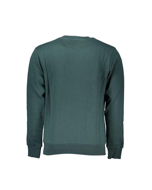 La Martina Green Emerald Crew Neck Cotton Sweater for men