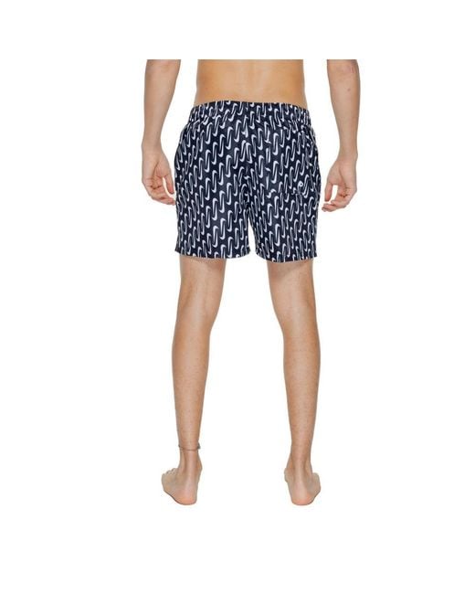 Nike Blue Black Polyester Swim Shorts for men