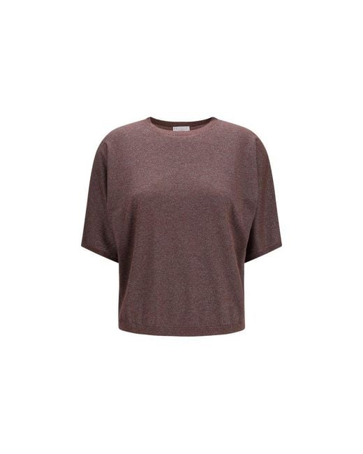 Brunello Cucinelli Brown Purple Cashmere Sweatshirt