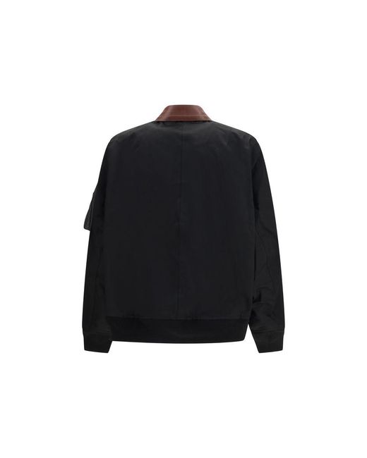Sacai Black Cotton Bomber for men