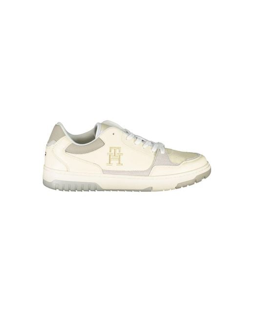 Tommy Hilfiger White Sports Sneakers With Unique Embroidery for men