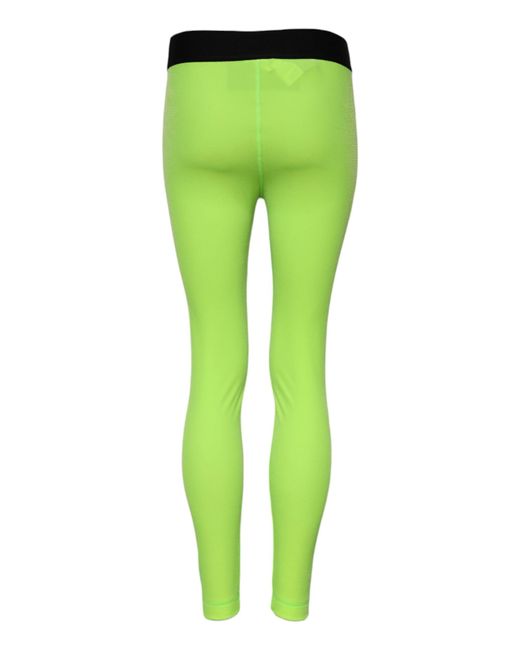 Dolce & Gabbana Green Nylon Slim Fit Leggings Pants