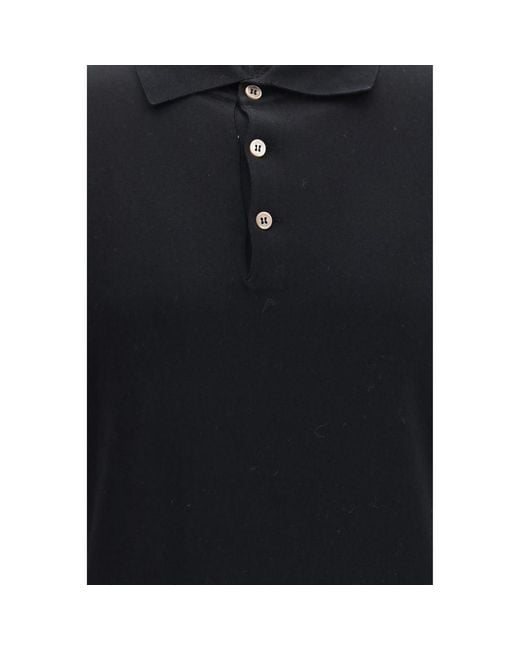 Brunello Cucinelli Blue Black Cotton Polo Shirt for men