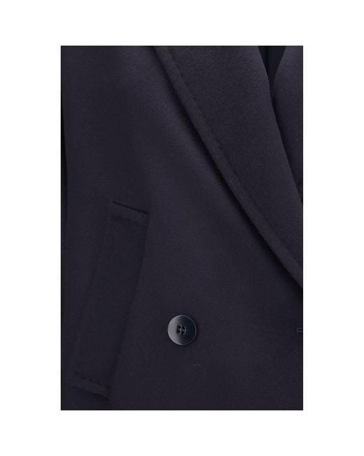 Max Mara Blue Wool Oves Aries Coat