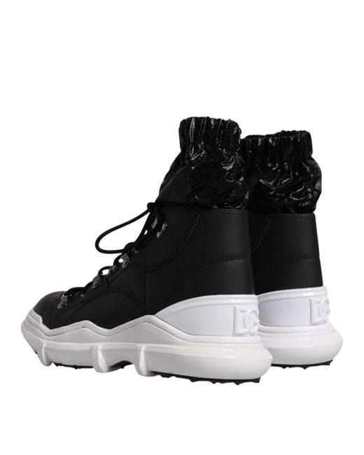 Dolce & Gabbana Black Nylon Galileo High Top Sneakers Shoes for men