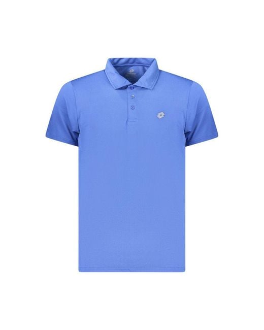Lotto Leggenda Blue Polyester Men's Polo Shirt for men