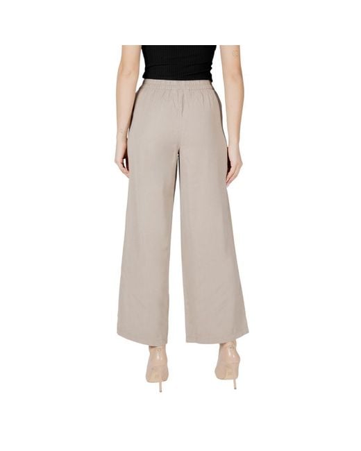 ONLY Natural Beige Viscose Casual Pants