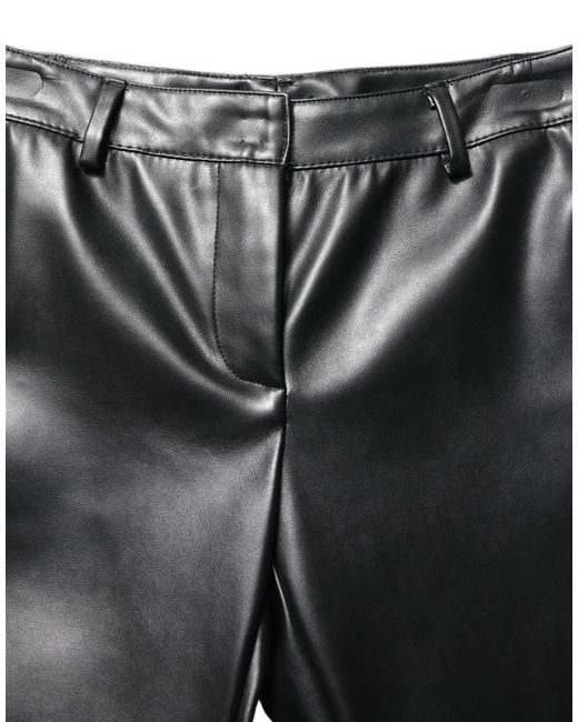 Dolce & Gabbana Black Pu Leather High Waisted Trouser Pants