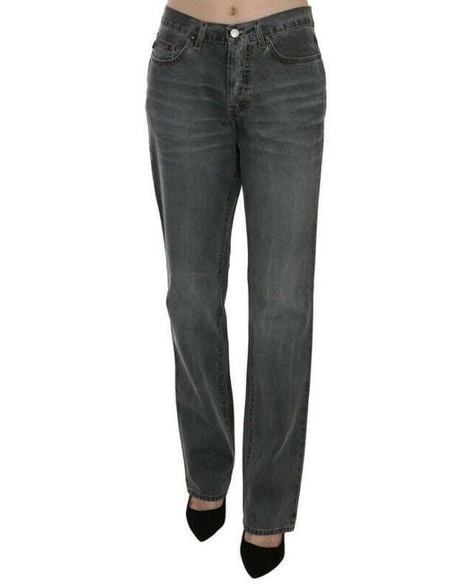 Just Cavalli Black Chic Mid Waist Straight Leg Jeans