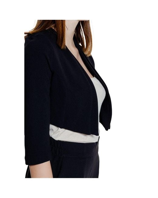 Rinascimento Black Polyester Sleeveless Jacket