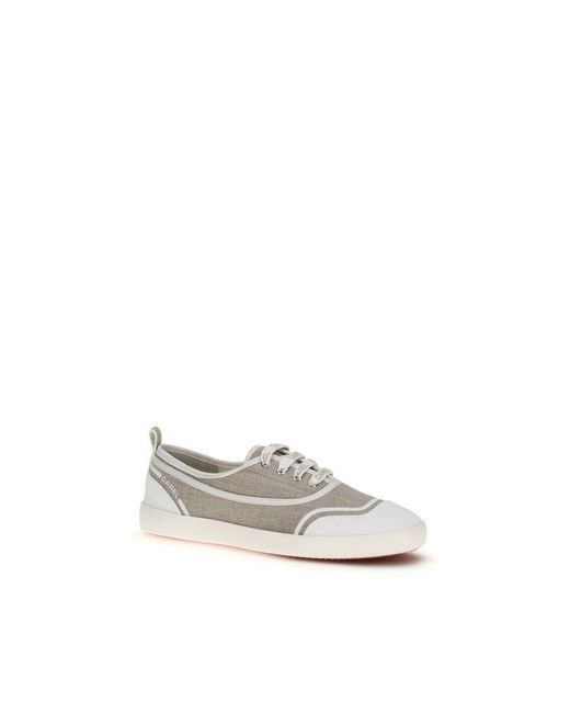 CAREL PARIS White Beige Cotton Low Top Sneakers