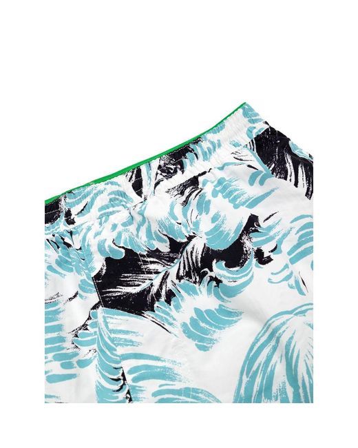 Bottega Veneta Blue White Polyamide Swim Shorts for men
