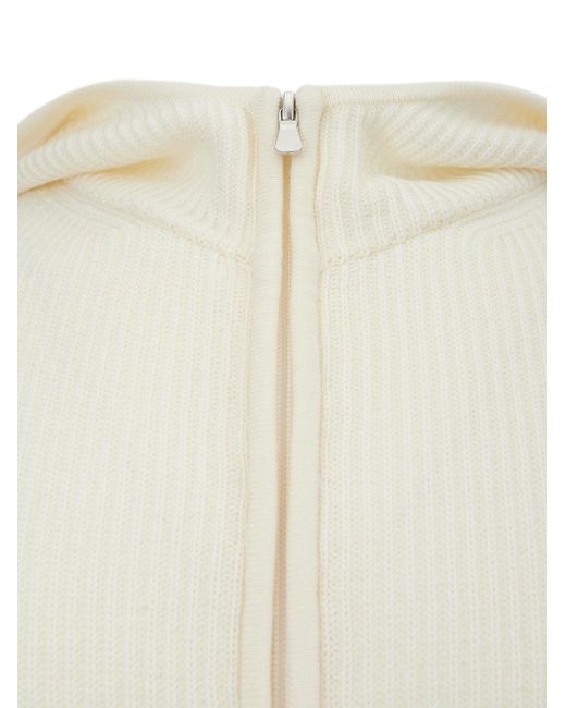 Gran Sasso White Wool Hooded Cardigan With Zip for men