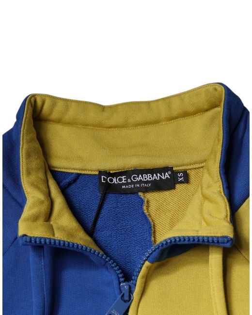 Dolce & Gabbana Blue Patchwork Sweatshirt Sweater for men