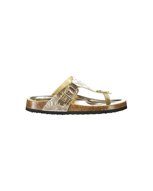 Laura Biagiotti Metallic Gold Poliuretano 's Slide