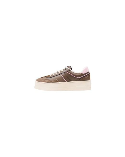 Tommy Hilfiger Pink Brown Artificial Leather Sneakers