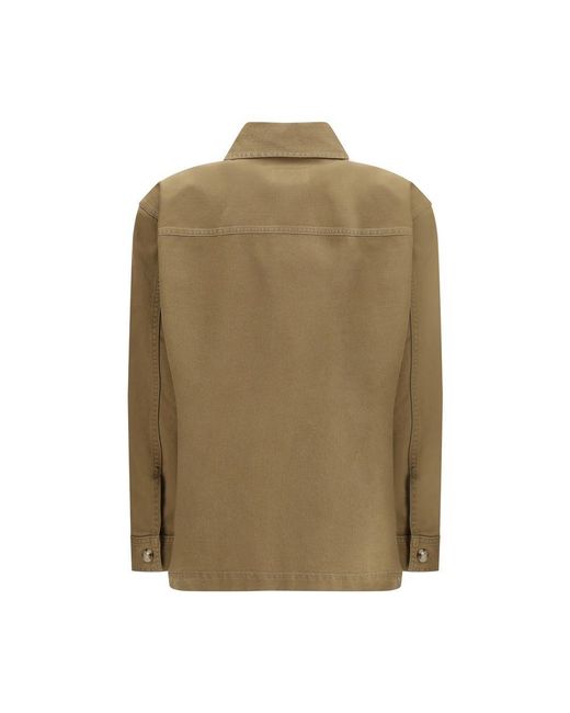 Saint Laurent Green Cotton Coat
