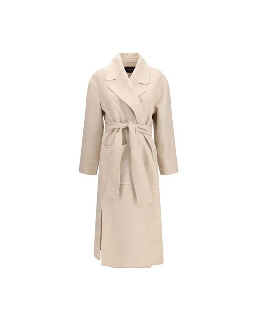Fabiana Filippi Natural Beige Wool Oves Aries Coat
