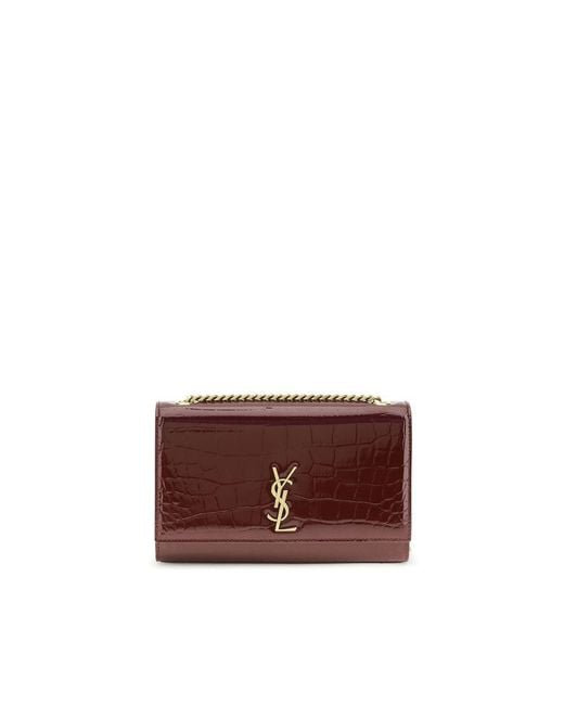 Saint Laurent Purple Bordeaux Calf Leather Bos Taurus Shoulder Bag