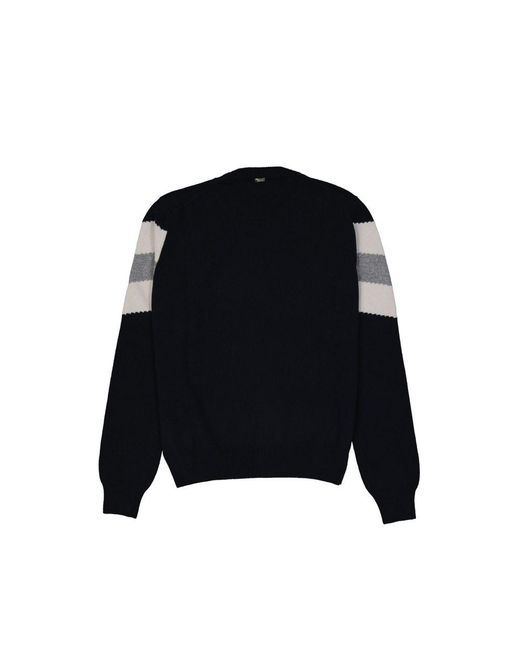 Herno Black Blue Wool Sweatshirt for men