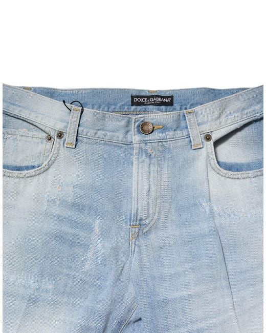 Dolce & Gabbana Blue Distressed Denim Jeans for men