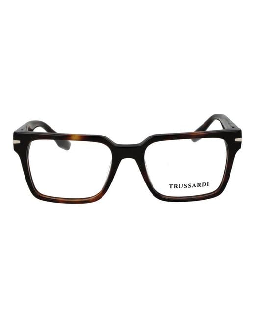 Trussardi Black Brown Acetate Glasses (frames) for men
