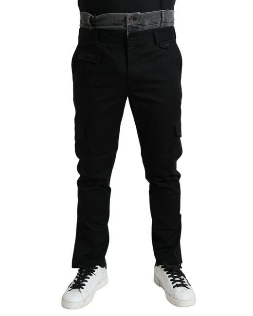 Dolce & Gabbana Black Gray Slim Cotton Denim Jeans Pants for men