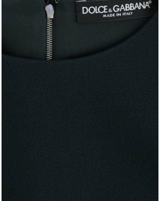 Dolce & Gabbana Dolce Gabbana Green 3/4 Sleeve Wool Blouse