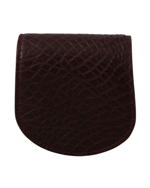 Dolce & Gabbana Brown Refined Caimano Leather Coin Case for men