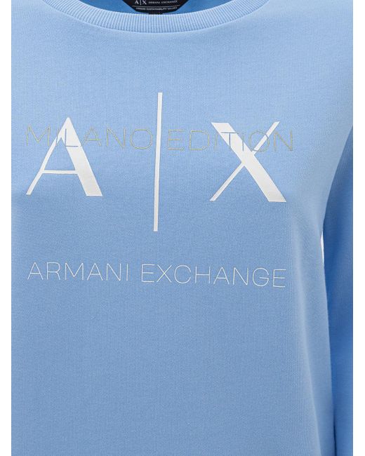 Armani Exchange Blue Light Sweatshirt With 'Milano Edition' Logo