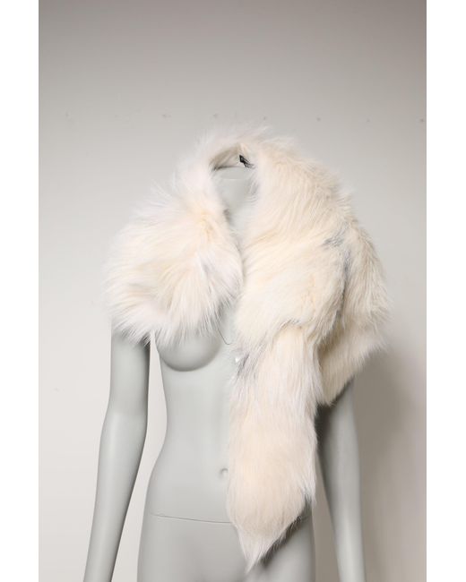 Dolce & Gabbana Natural Fox Fur Neck Wrap Warmer Winter Scarf