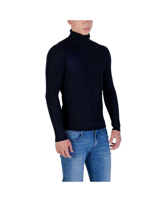 Antony Morato Blue Viscose Turtleneck for men