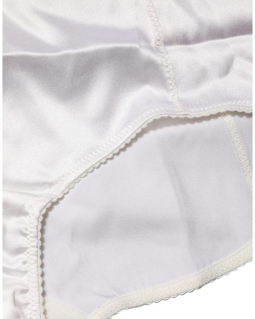 Dolce & Gabbana White Silk Blend High Waist Girdle Panty Underwear