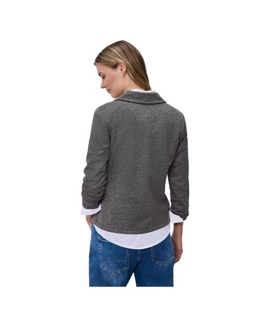 Street One Gray Blue Polyester Blazer