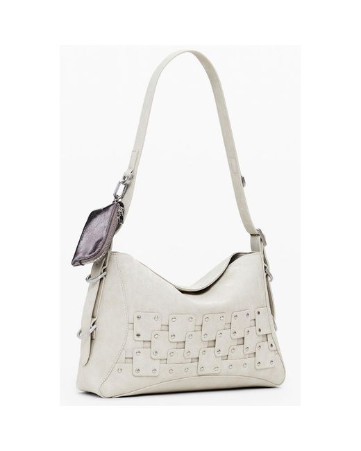 Desigual Gray Beige Polyurethane Shoulder Bag