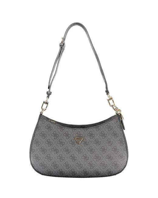 Guess Gray Black Polyurethane Handbag