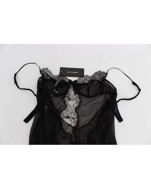 Dolce & Gabbana Silk Lace Babydoll Top Black Sig30084